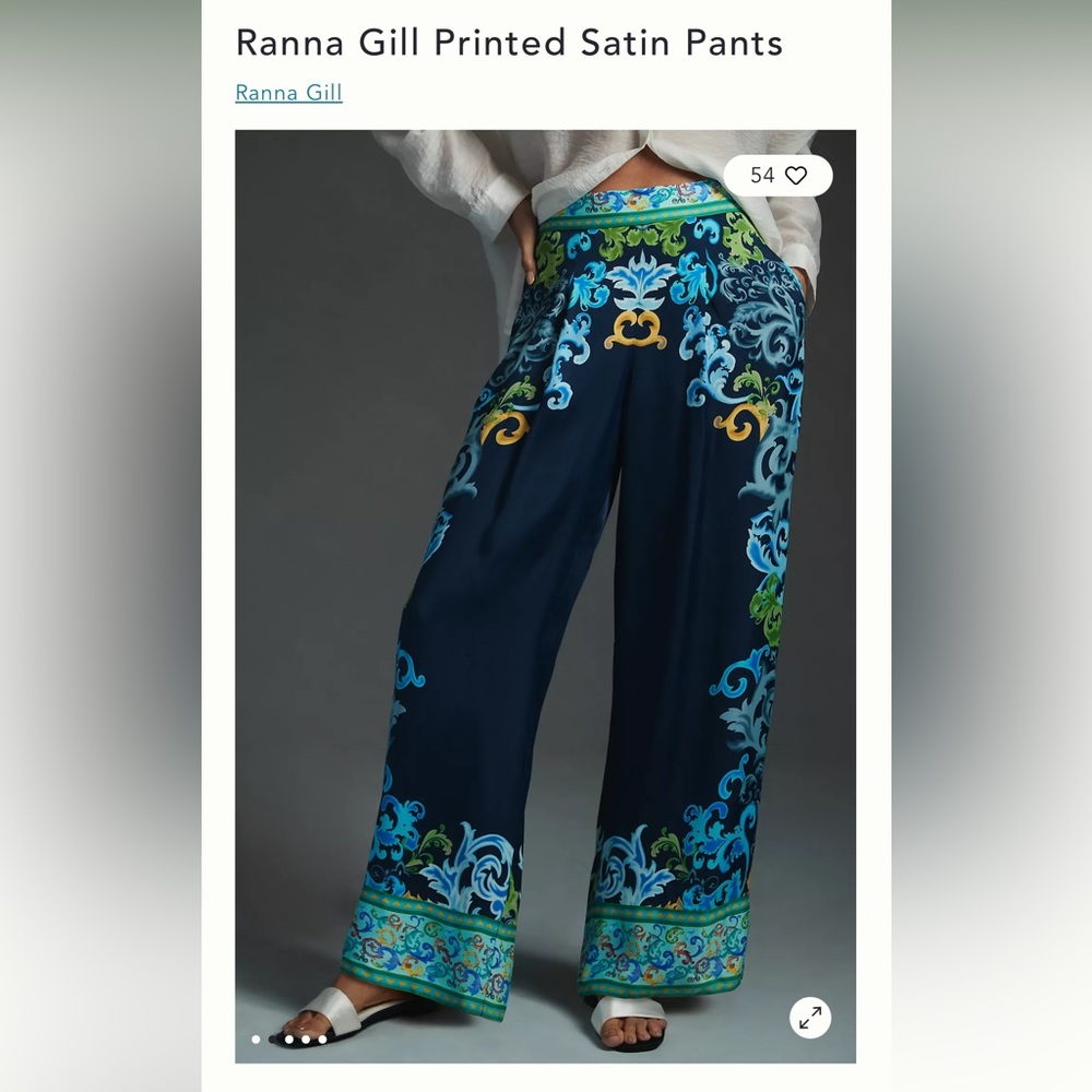 Ranna Gill Satin Pants NWT
